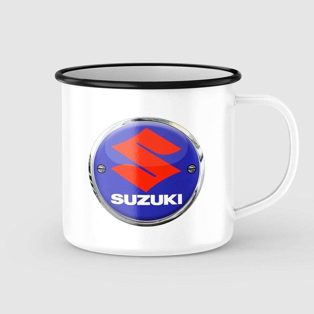 Suzuki Vintage Emaljekrus-Krus-Suzuki-Garage Culture Shop- garage - man cave - merchandise