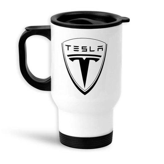 Tesla Termokrus Hvidt-Krus-Tesla-Garage Culture Shop- garage - man cave - merchandise