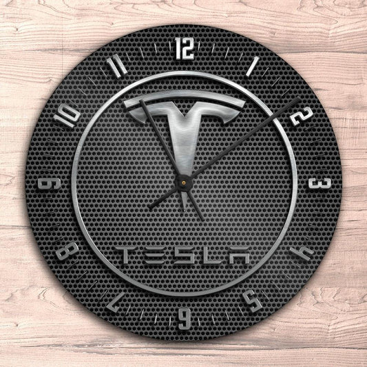 Tesla Vægur Rundt-Clock-Tesla-Garage Culture Shop- garage - man cave - merchandise