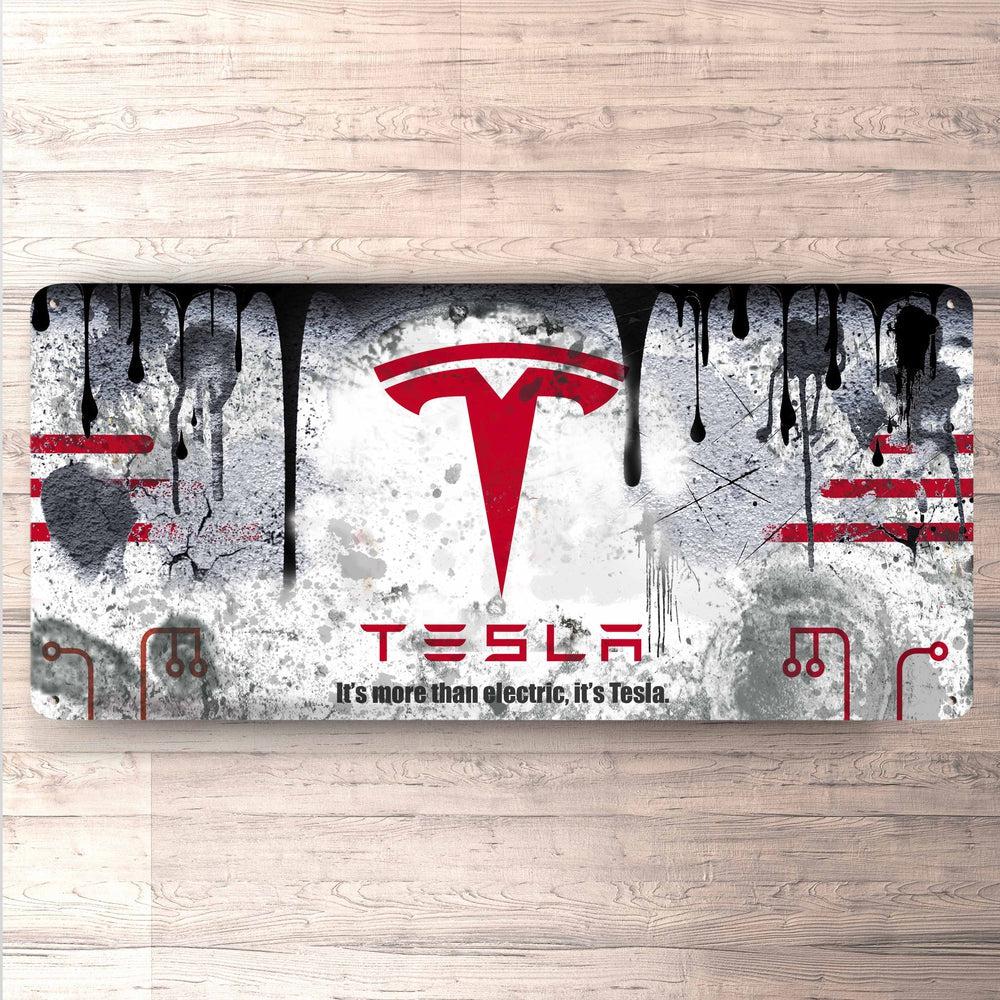 Tesla Vintage 30x60cm Skilt-Skilte-Tesla-Garage Culture Shop- garage - man cave - merchandise