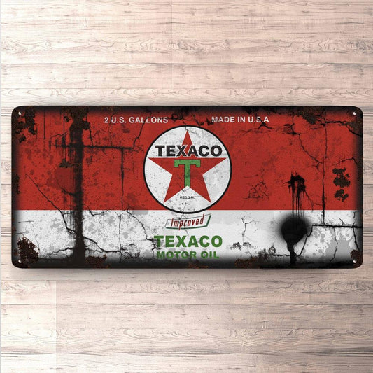 Texaco Motor Oil Vintage 30x60cm Skilt-Skilte-Motoroil-Garage Culture Shop- garage - man cave - merchandise