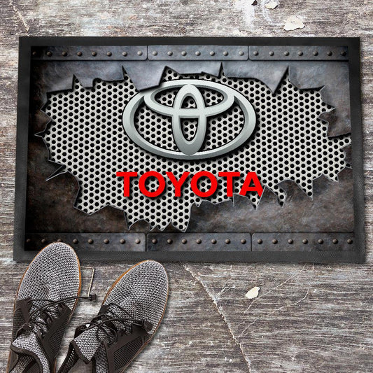 Toyota Metal Ripped Dørmåtte-Dørmåtte-Toyota-Garage Culture Shop- garage - man cave - merchandise