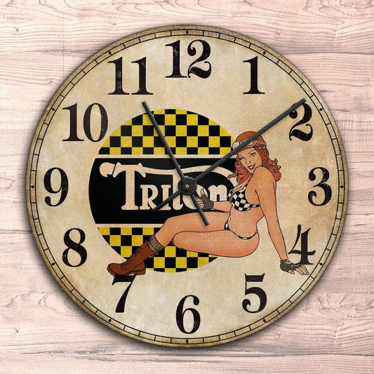 Triton Pin-Up Vintage Vægur Rundt-Clock-Triton-Garage Culture Shop- garage - man cave - merchandise