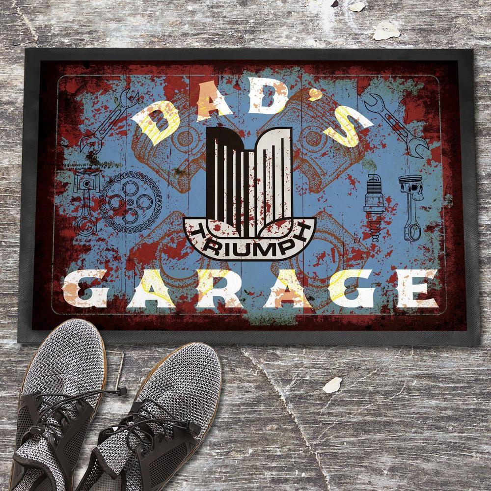 Triumph Dads Garage Vintage Dørmåtte-Dørmåtte-Triumph-Garage Culture Shop- garage - man cave - merchandise