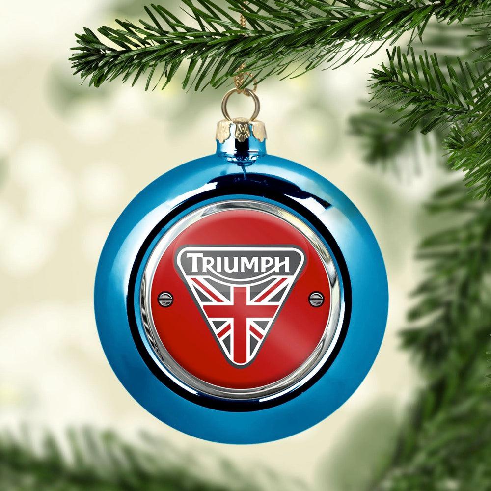 Triumph Julekugle-Julekugle-Triumph-Blå-Garage Culture Shop- garage - man cave - merchandise
