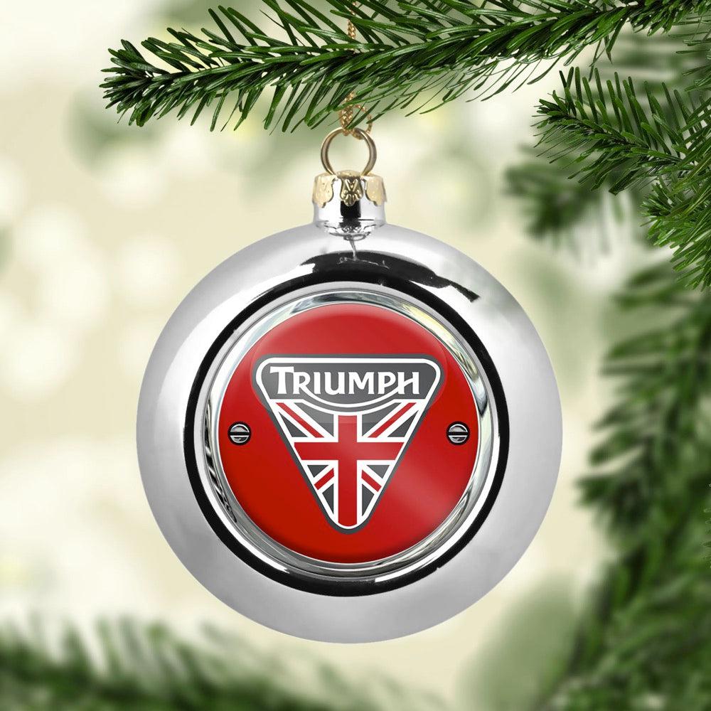 Triumph Julekugle-Julekugle-Triumph-Sølv-Garage Culture Shop- garage - man cave - merchandise