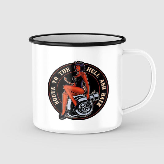 Turbo Diabless Pin-Up Vintage Emaljekrus-Krus-Vintage Garage-Garage Culture Shop- garage - man cave - merchandise