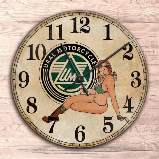 Ural Pin-Up Vintage Vægur Rundt-Clock-Ural-Garage Culture Shop- garage - man cave - merchandise