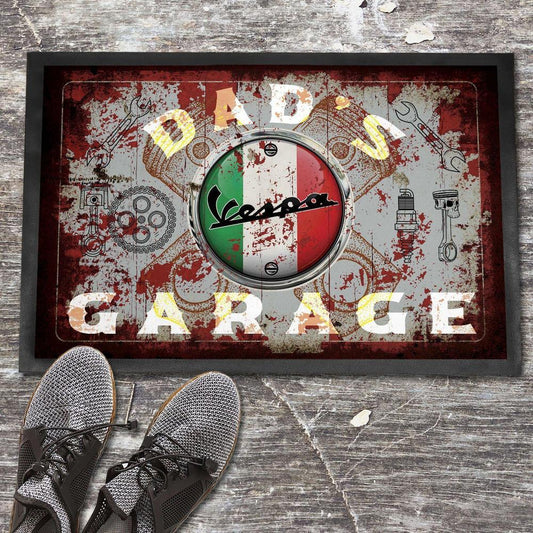 Vespa Dads Garage Vintage Dørmåtte-Dørmåtte-Vespa-Garage Culture Shop- garage - man cave - merchandise