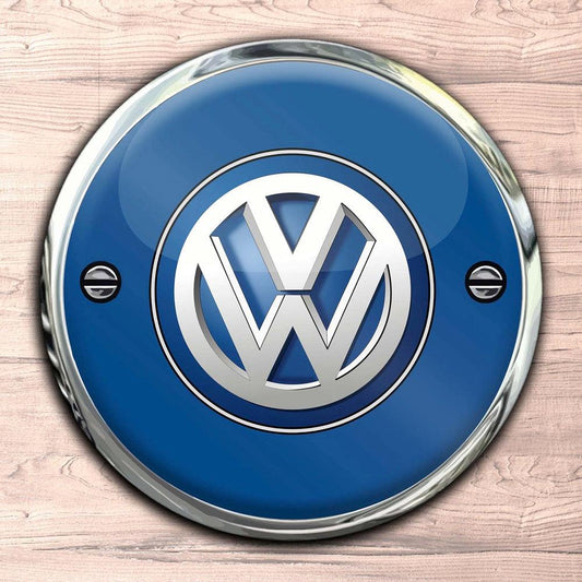 Volkswagen VW Runde Skilte , Musemåtte Rundt , Kop Underlag, Underlagssæt-Runde Skilte-VW-Garage Culture Shop- garage - man cave - merchandise
