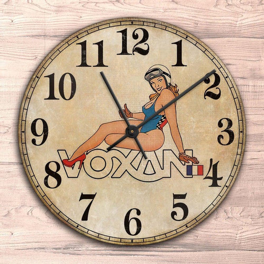 Voxan Pin-Up Vintage Vægur Rundt-Clock-Voxan-Garage Culture Shop- garage - man cave - merchandise