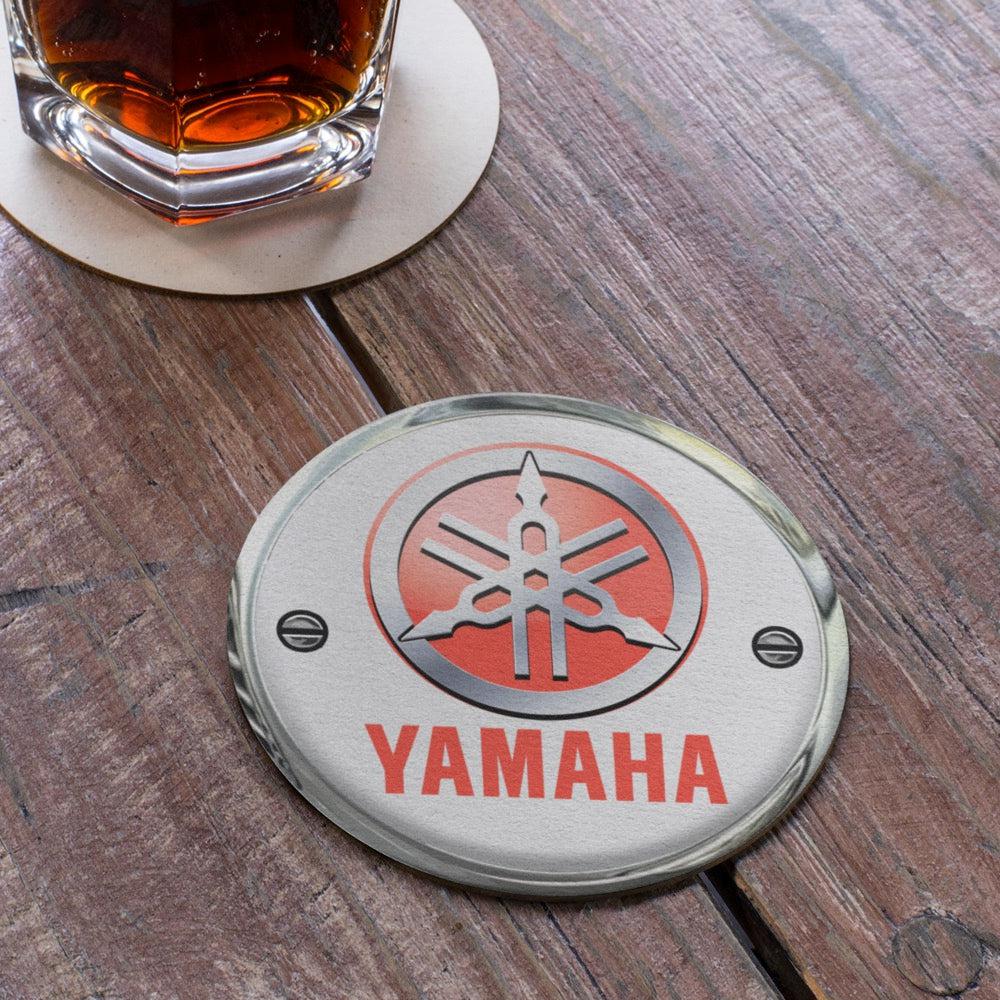 Yamaha Runde Skilte , Musemåtte Rundt , Kop Underlag, Underlagssæt-Runde Skilte-Yamaha-Kop Underlag Glas Rundt 10 cm 4-stk-Garage Culture Shop- garage - man cave - merchandise